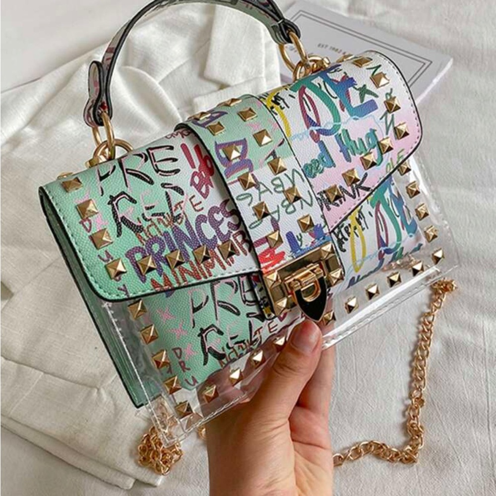 Colorful Graffiti Print Women's Bag